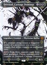 Drivnod, Carnage Dominus (Showcase) (Step-and-Compleat Foil) — Phyrexia: All Will Be One