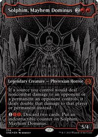 Solphim, Mayhem Dominus (Oil Slick Raised Foil) — Phyrexia: All Will Be One