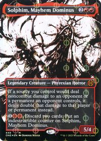 Solphim, Mayhem Dominus (Showcase) (Step-and-Compleat Foil) — Phyrexia: All Will Be One