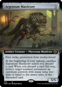 Argentum Masticore (Extended Art) — Phyrexia: All Will Be One
