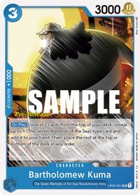 Bartholomew Kuma — Paramount War Pre-Release Cards
