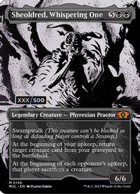 Sheoldred, Whispering One (Serial Numbered) — March of the Machine: Multiverse Legends