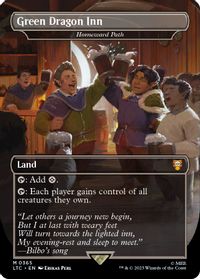 Green Dragon Inn - Homeward Path (Borderless) — Commander: The Lord of the Rings: Tales of Middle-earth