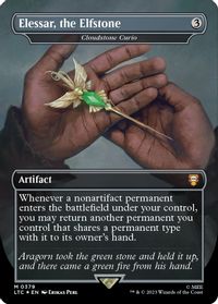 Elessar, the Elfstone - Cloudstone Curio (Borderless) (Surge Foil) — Commander: The Lord of the Rings: Tales of Middle-earth