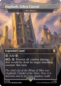 Osgiliath, Fallen Capital - Kor Haven (Borderless) (Surge Foil) — Commander: The Lord of the Rings: Tales of Middle-earth