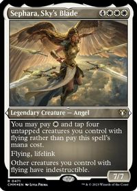 Sephara, Sky's Blade (Foil Etched) — Commander Masters