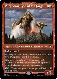 Purphoros, God of the Forge (Foil Etched) — Commander Masters