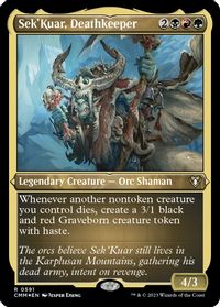 Sek'Kuar, Deathkeeper (Foil Etched) — Commander Masters