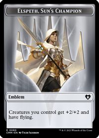Emblem - Elspeth, Sun's Champion // Copy (0055) Double-Sided Token — Commander Masters