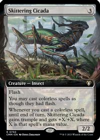 Skittering Cicada (Extended Art) — Commander Masters