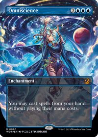 Omniscience (Anime Borderless) (Confetti Foil) — Wilds of Eldraine: Enchanting Tales