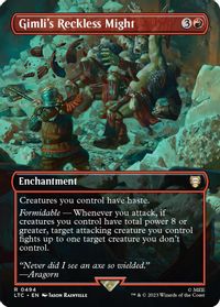Gimli's Reckless Might (Borderless) — Commander: The Lord of the Rings: Tales of Middle-earth