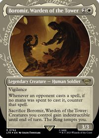 Boromir, Warden of the Tower (Showcase) (Surge Foil) — Universes Beyond: The Lord of the Rings: Tales of Middle-earth