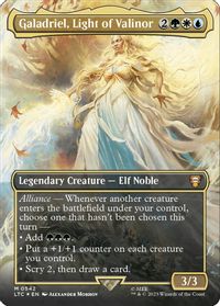 Galadriel, Light of Valinor (Borderless) (Surge Foil) — Commander: The Lord of the Rings: Tales of Middle-earth