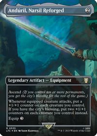 Anduril, Narsil Reforged (Borderless) (Surge Foil) — Commander: The Lord of the Rings: Tales of Middle-earth