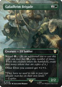 Galadhrim Brigade (Borderless) (Surge Foil) — Commander: The Lord of the Rings: Tales of Middle-earth