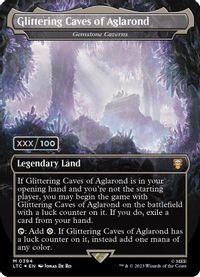 Glittering Caves of Aglarond - Gemstone Caverns (Borderless) (Serial Numbered) — Commander: The Lord of the Rings: Tales of Middle-earth
