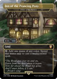 Inn of the Prancing Pony - Pillar of the Paruns (Borderless) (Serial Numbered) — Commander: The Lord of the Rings: Tales of Middle-earth