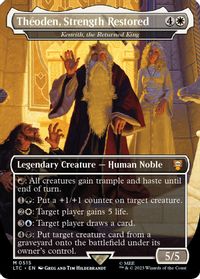 Theoden, Strength Restored - Kenrith, the Returned King (Borderless) — Commander: The Lord of the Rings: Tales of Middle-earth