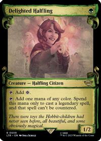 Delighted Halfling (Showcase Scrolls) — Universes Beyond: The Lord of the Rings: Tales of Middle-earth