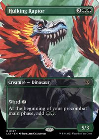 Hulking Raptor (Borderless) — The Lost Caverns of Ixalan