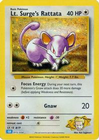 Lt. Surge's Rattata — Trading Card Game Classic