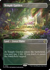 Temple Garden (Borderless) — Ravnica: Clue Edition