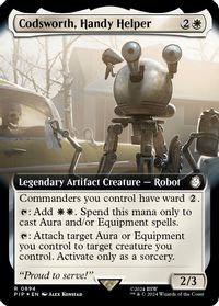 Codsworth, Handy Helper (Extended Art) (Surge Foil) — Universes Beyond: Fallout