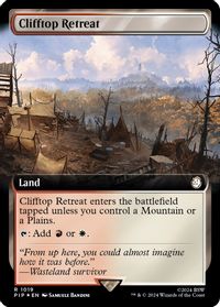 Clifftop Retreat (Extended Art) (Surge Foil) — Universes Beyond: Fallout