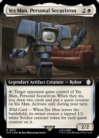 Yes Man, Personal Securitron (Extended Art) (Surge Foil) — Universes Beyond: Fallout