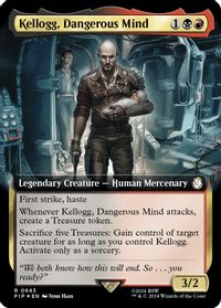 Kellogg, Dangerous Mind (Extended Art) (Surge Foil) — Universes Beyond: Fallout