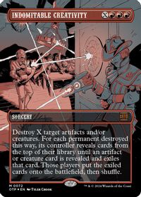 Indomitable Creativity (Textured Foil) — Outlaws of Thunder Junction: Breaking News
