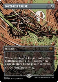 Contagion Engine (Textured Foil) — Outlaws of Thunder Junction: Breaking News