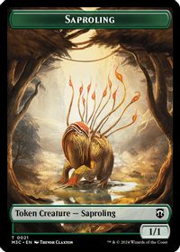 Saproling (Ripple Foil) // Emblem - Garruk, Apex Predator Double-Sided Token — Commander: Modern Horizons 3