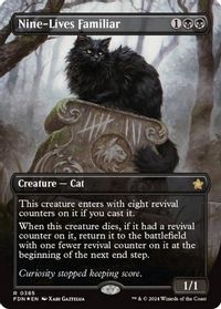 Nine-Lives Familiar (Borderless) (Mana Foil) — Foundations