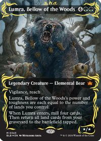 Lumra, Bellow of the Woods (Borderless) (Raised Foil) — Bloomburrow