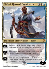 Teferi, Hero of Dominaria (White Border) — Mystery Booster 2