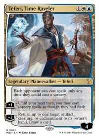 Teferi, Time Raveler (White Border) — Mystery Booster 2