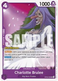 Charlotte Brulee — Two Legends Pre-Release Cards