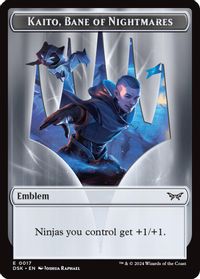 Emblem - Kaito, Bane of Nightmares // Gremlin Double-Sided Token — Duskmourn: House of Horror