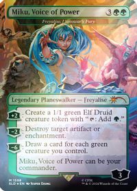 Miku, Voice of Power - Freyalise, Llanowar's Fury (Rainbow Foil) — Secret Lair Drop Series