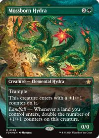 Mossborn Hydra (Borderless) (Mana Foil) — Foundations