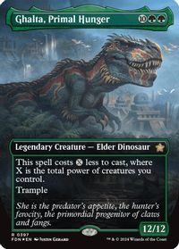 Ghalta, Primal Hunger (Borderless) (Mana Foil) — Foundations