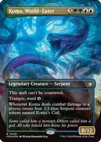Koma, World-Eater (Borderless) (Mana Foil) — Foundations