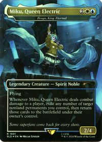 Miku, Queen Electric - Brago, King Eternal (Rainbow Foil) — Secret Lair Drop Series