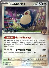 Hop's Snorlax - 184 (Prerelease) [Staff] — SV: Scarlet & Violet Promo Cards