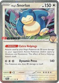 Hop's Snorlax - 117/159 (EB Games) (Cosmos Holo) — Miscellaneous Cards & Products