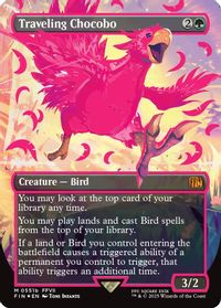 Traveling Chocobo (Borderless) (Neon Ink Pink) — FINAL FANTASY
