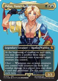Tidus, Yuna's Guardian (Borderless) (Surge Foil) — Commander: FINAL FANTASY