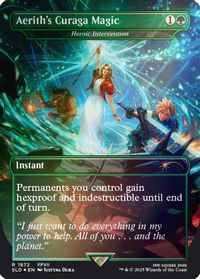 Aerith's Curaga Magic - Heroic Intervention (Rainbow Foil) — Secret Lair Drop Series